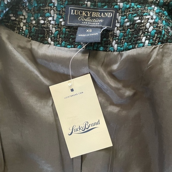 Lucky Brand Collection Harper multicolor tweed moto blazer jacket. Sz XS - Picture 8 of 8